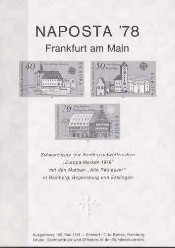 DEUTSCHLAND 1978 Mi-Nr. 969/71 Schwarzdruck/Black Print ** MNH