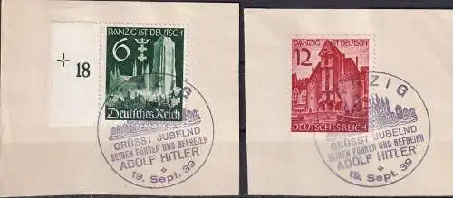 DEUTSCHES REICH 1939 Mi-Nr. 714/15 auf Papier o used