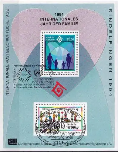 DEUTSCHLAND 1994 Mi-Nr. 1711 mit UNO auf Vignette Int. Jahr der Familie