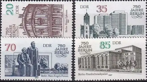 DDR 1987 Mi-Nr. 3071/74 ** MNH
