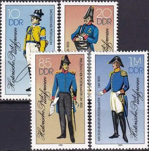 DDR 1986 Mi-Nr. 2997/00 I ** MNH