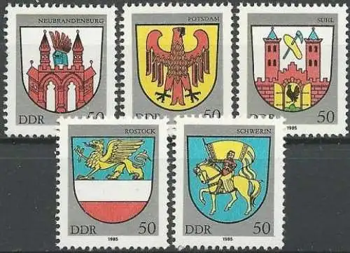 DDR 1985 Mi-Nr. 2934/38 ** MNH