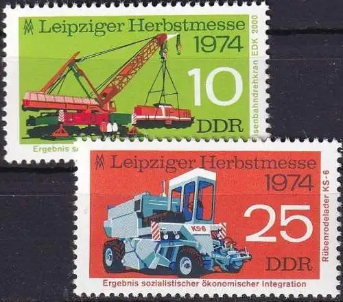 DDR 1974 Mi-Nr. 1973/74 ** MNH