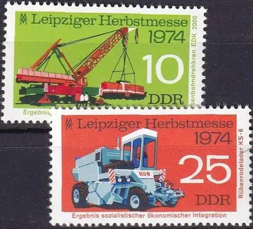 DDR 1974 Mi-Nr. 1973/74 ** MNH