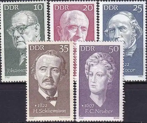 DDR 1972 Mi-Nr. 1731/35 ** MNH