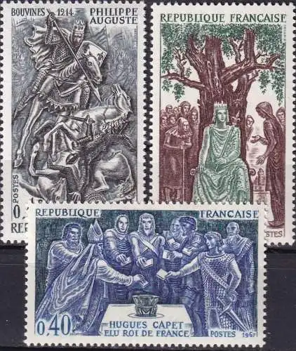 FRANKREICH 1967 Mi-Nr. 1604/06 ** MNH