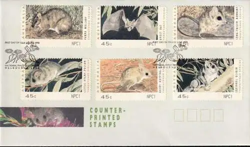 AUSTRALIEN 1993 Mi-Nr. ATM 27-32 Automatenmarken NPC1 FDC