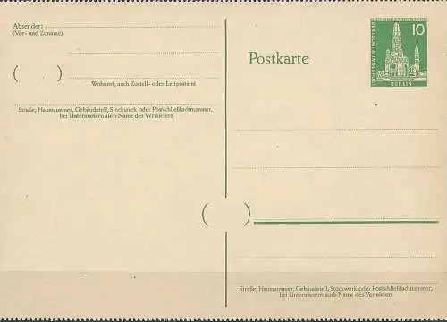 BERLIN 1957 Mi-Nr. P 36 II Postkarte ungelaufen