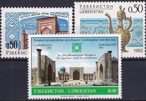 USBEKISTAN 1992 Mi-Nr. 4-6  ** MNH