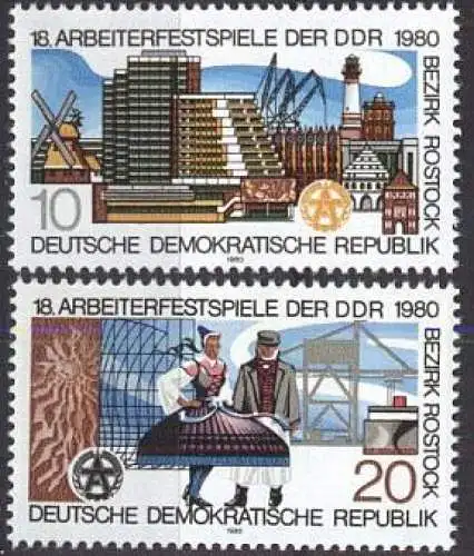 DDR 1980 Mi-Nr. 2514/15 ** MNH