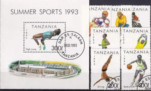 TANZANIA 1993 Mi-Nr. 1467/73 + Block 212 o used