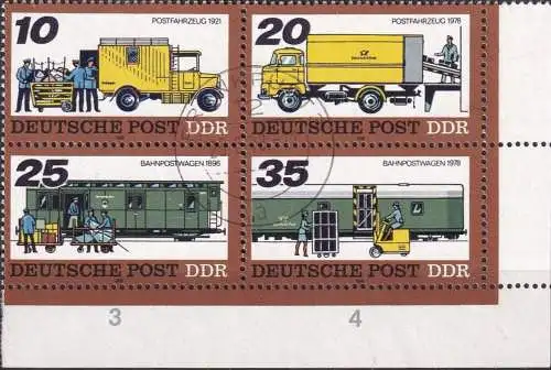 DDR 1978 Mi-Nr. 2299/02 Eckrand-Viererblock o used