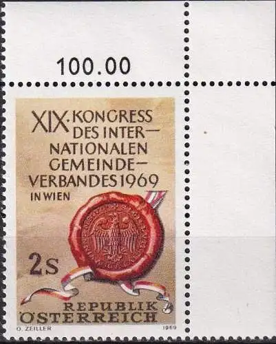 ÖSTERREICH 1969 Mi-Nr. 1303 Eckrand ** MNH
