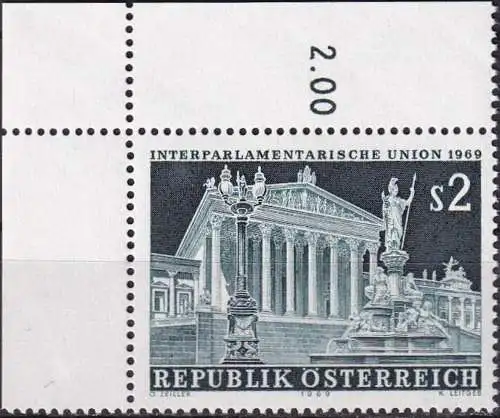 ÖSTERREICH 1969 Mi-Nr. 1290 Eckrand ** MNH