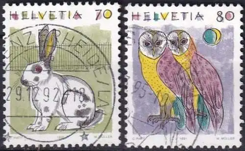 SCHWEIZ 1991 Mi-Nr. 1436/37 o used