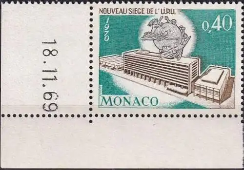 MONACO 1970 Mi-Nr. 976 Eckrand Druckdatum ** MNH