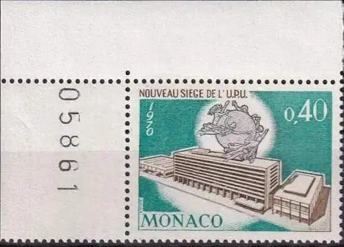 MONACO 1970 Mi-Nr. 976 Eckrand Bogennummer ** MNH