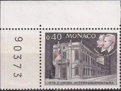 MONACO 1970 Mi-Nr. 958 Eckrand Bogennummer ** MNH