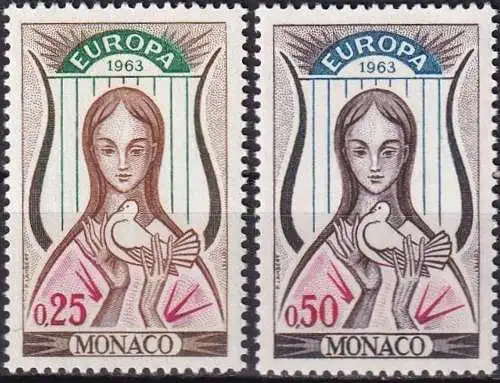 MONACO 1963 Mi-Nr. 742/43 ** MNH