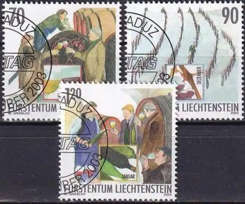 LIECHTENSTEIN 2003 Mi-Nr. 1333/35 o used - aus Abo