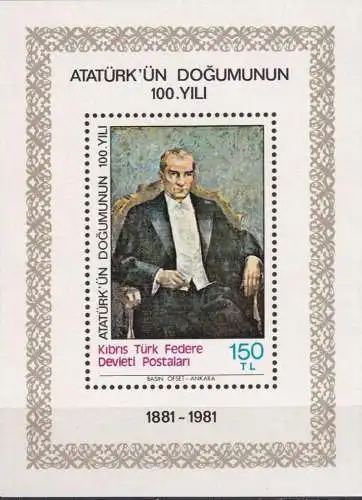 TÜRK. ZYPERN 1981 Mi-Nr. Block 2 ** MNH