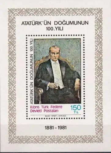 TÜRK. ZYPERN 1981 Mi-Nr. Block 2 ** MNH