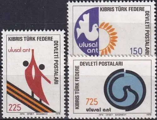 TÜRK. ZYPERN 1978 Mi-Nr. 60/62 ** MNH