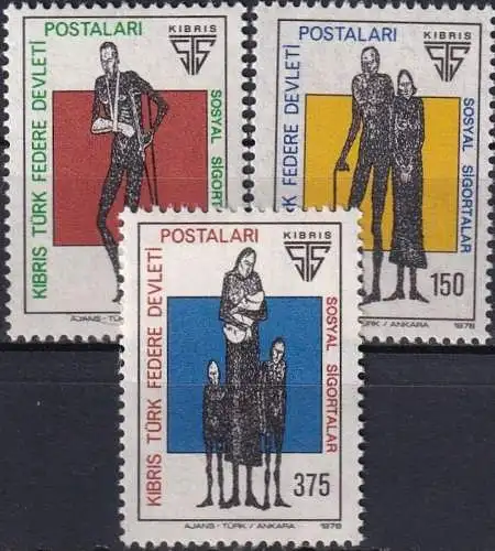 TÜRK. ZYPERN 1978 Mi-Nr. 52/54 ** MNH