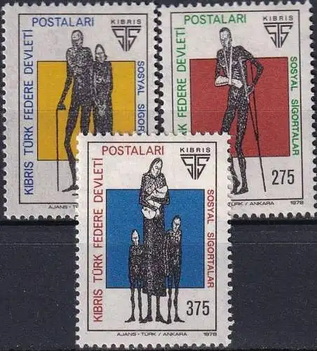 TÜRK. ZYPERN 1978 Mi-Nr. 52/54 ** MNH