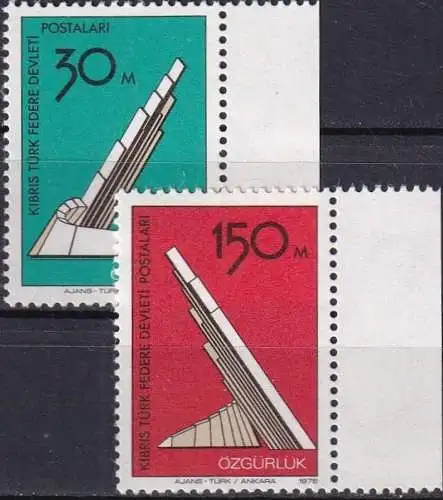 TÜRK. ZYPERN 1976 Mi-Nr. 39/40 ** MNH