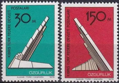 TÜRK. ZYPERN 1976 Mi-Nr. 39/40 ** MNH