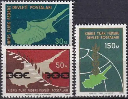 TÜRK. ZYPERN 1975 Mi-Nr. 20/22 ** MNH