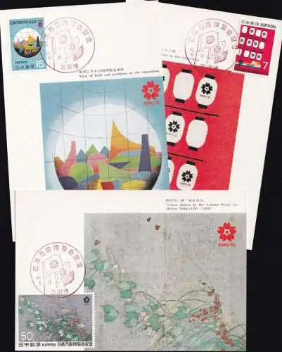 JAPAN 1970 Mi-Nr. 1076/78 Maximumkarte MK/MC No. 150 A-C