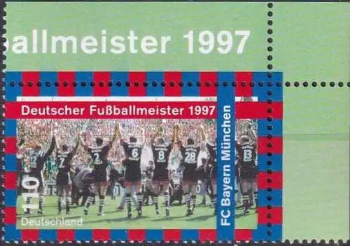 DEUTSCHLAND 1997 Mi-Nr. 1958 Eckrand ** MNH