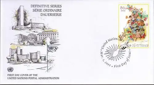 UNO NEW YORK 2002 Mi-Nr. 889 FDC