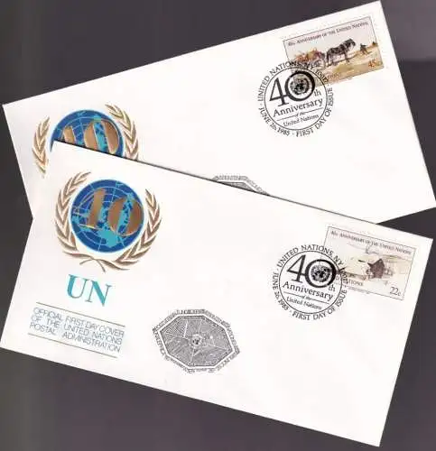 UNO NEW YORK 1985 Mi-Nr. 470/71 FDC