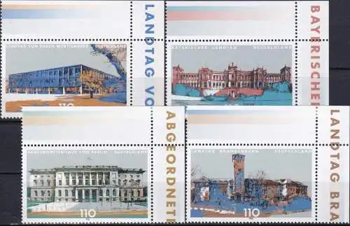 DEUTSCHLAND 1998 Mi-Nr. 1974/77 Eckrand ** MNH