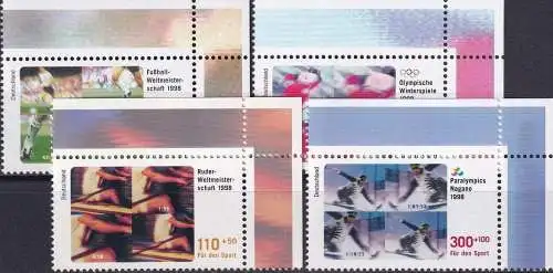 DEUTSCHLAND 1998 Mi-Nr. 1968/71 Eckrand ** MNH