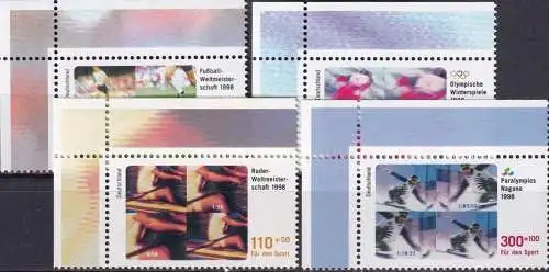 DEUTSCHLAND 1998 Mi-Nr. 1968/71 Eckrand ** MNH