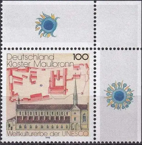 DEUTSCHLAND 1998 Mi-Nr. 1966 Eckrand ** MNH