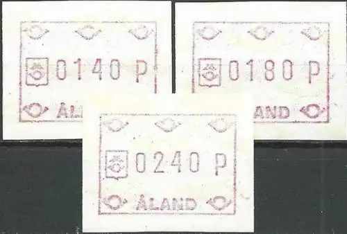 ALAND 1988 Mi-Nr. ATM 2 Satz 1 Automatenmarken ** MNH