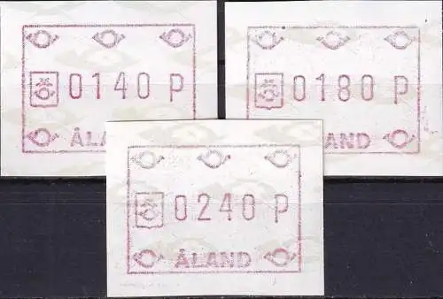 ALAND 1988 Mi-Nr. ATM 2 Satz 1 Automatenmarken ** MNH