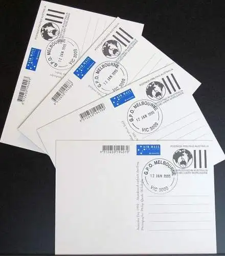 AUSTRALIEN 1995 Mi-Nr. 1451/54 Postkarten mit Ersttagsstempel - pre-paid postcards
