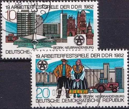 DDR 1982 Mi-Nr. 2706/07 o used - aus Abo