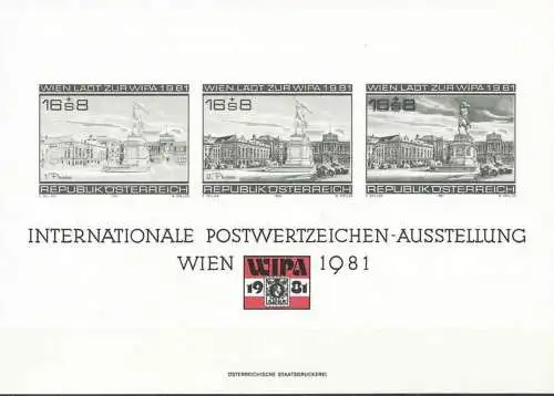 ÖSTERREICH 1981 Wipa Intern. Postwertzeichen Ausstellung Vignette ** MNH