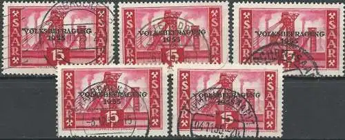 SAAR 1955 MI-Nr. 362 5x o used