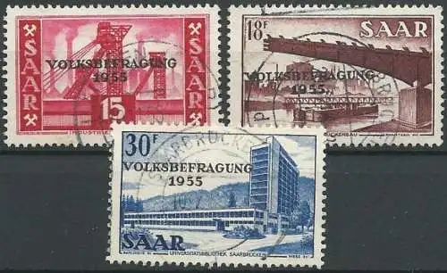 SAAR 1955 MI-Nr. 362/64 o used