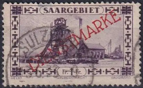 SAARGEBIET 1927 MI-Nr. D 20 Dienstmarke o used
