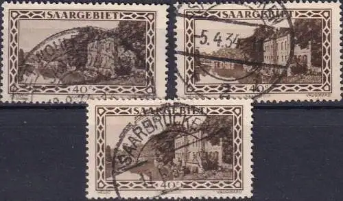 SAARGEBIET 1926 MI-Nr. 113 3 Stück o used