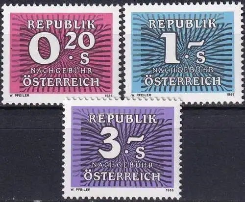 ÖSTERREICH 1986 Mi-Nr. P 261/63 ** MNH